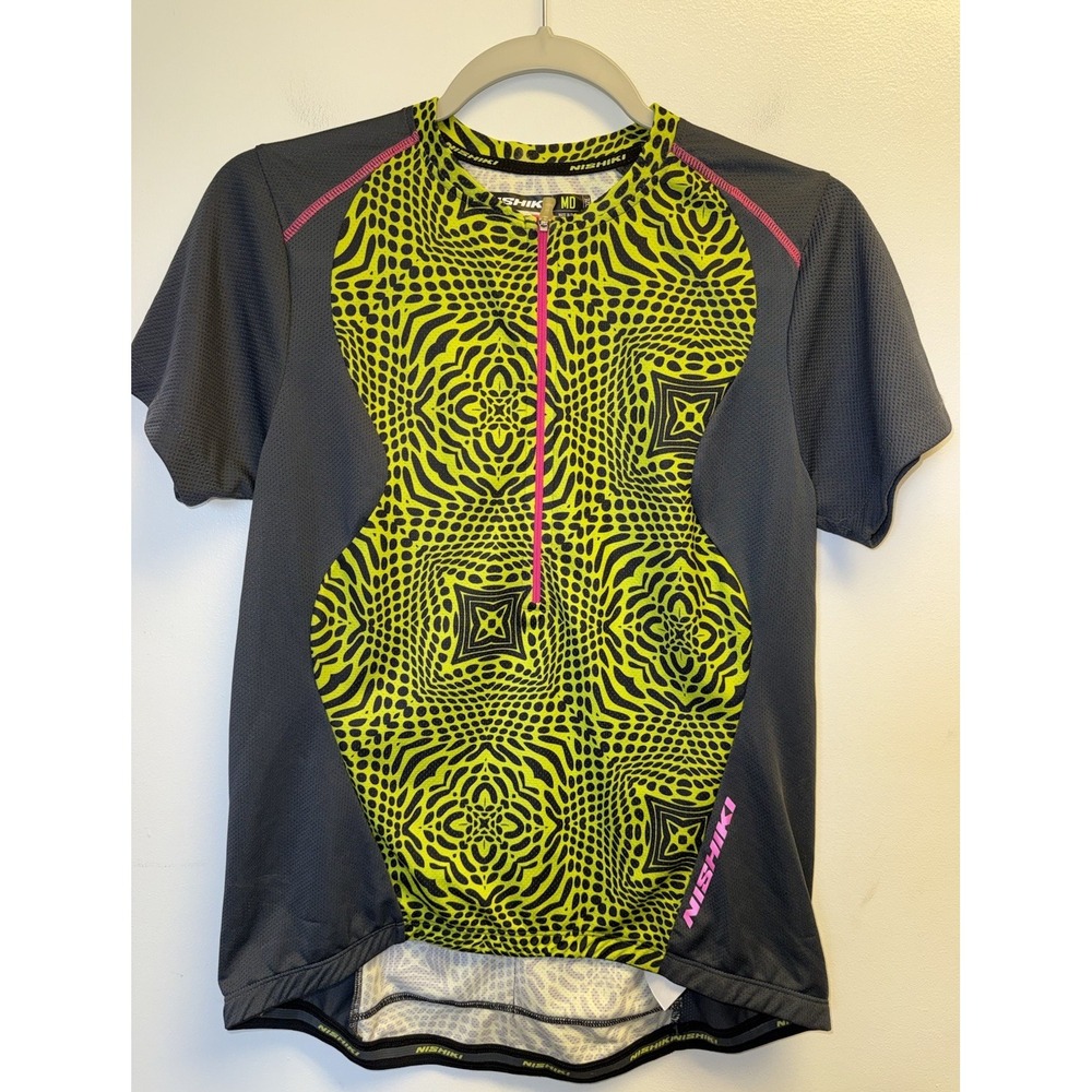Nishiki Top NWS Womens Specific 1/2 Zip Front Cycling Jersey Pocket Back SZ M